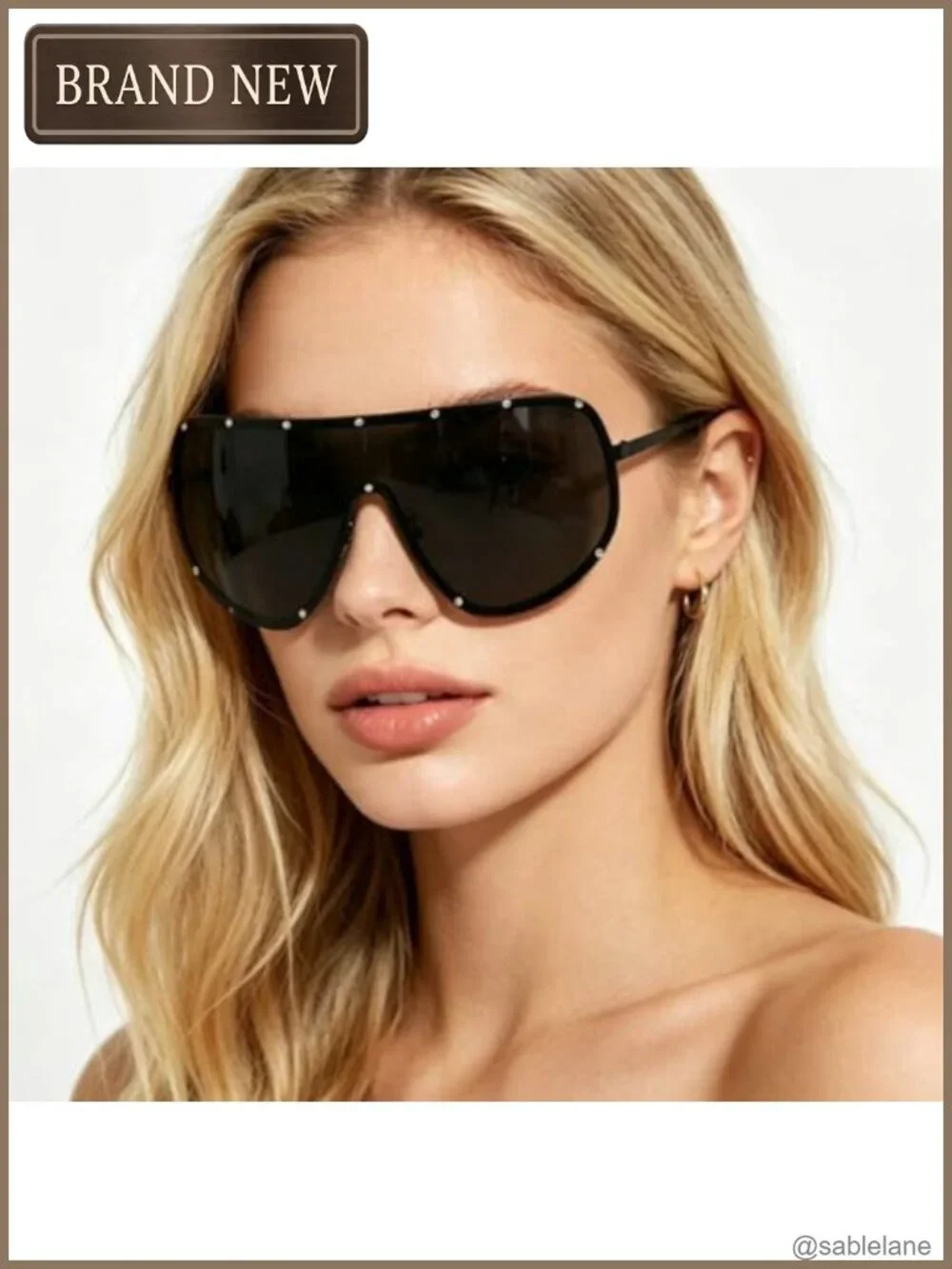 Oversized Polarized Sunglasses Vintage Shield UV400